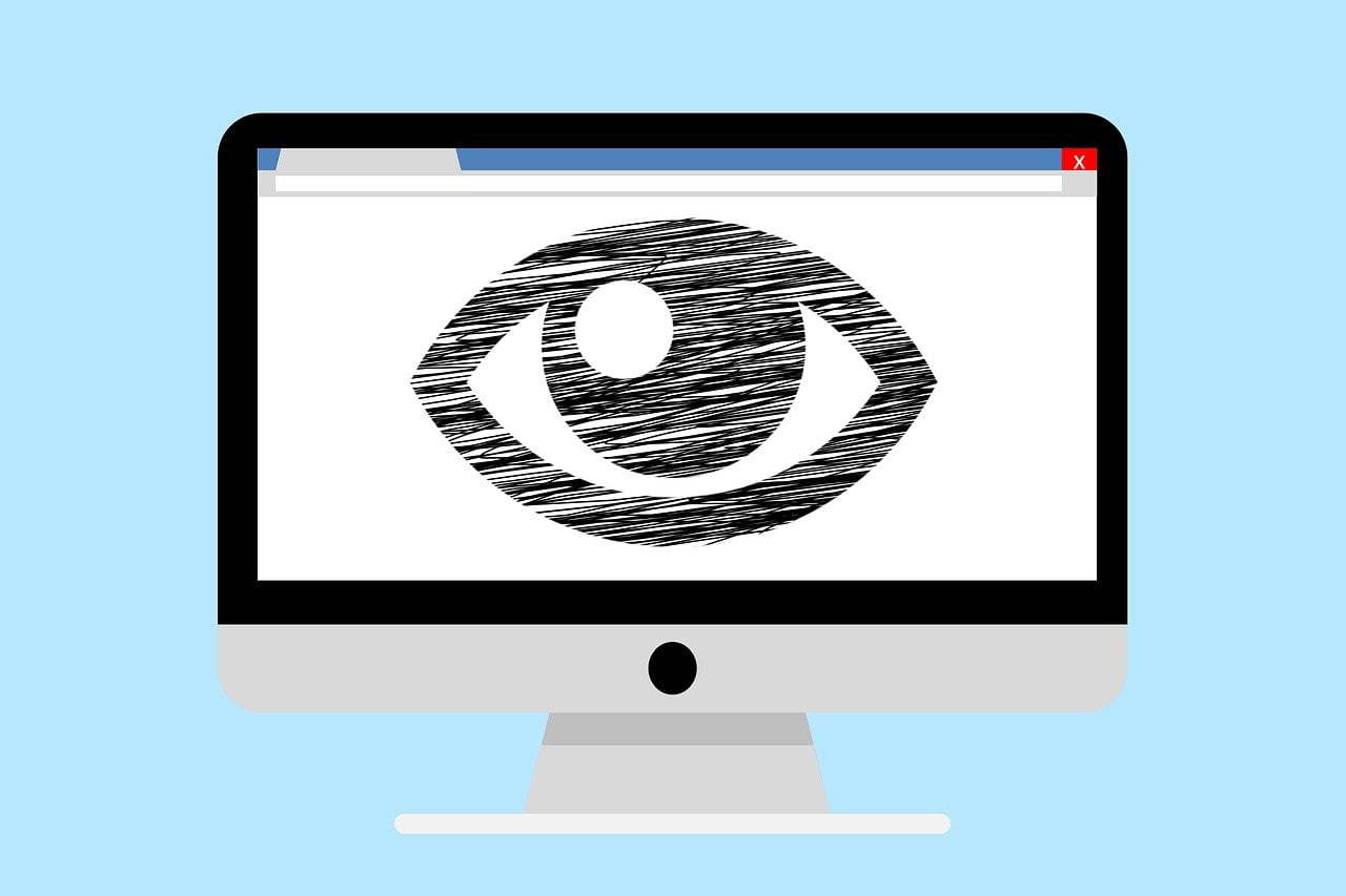 Image of an eye on PC screen